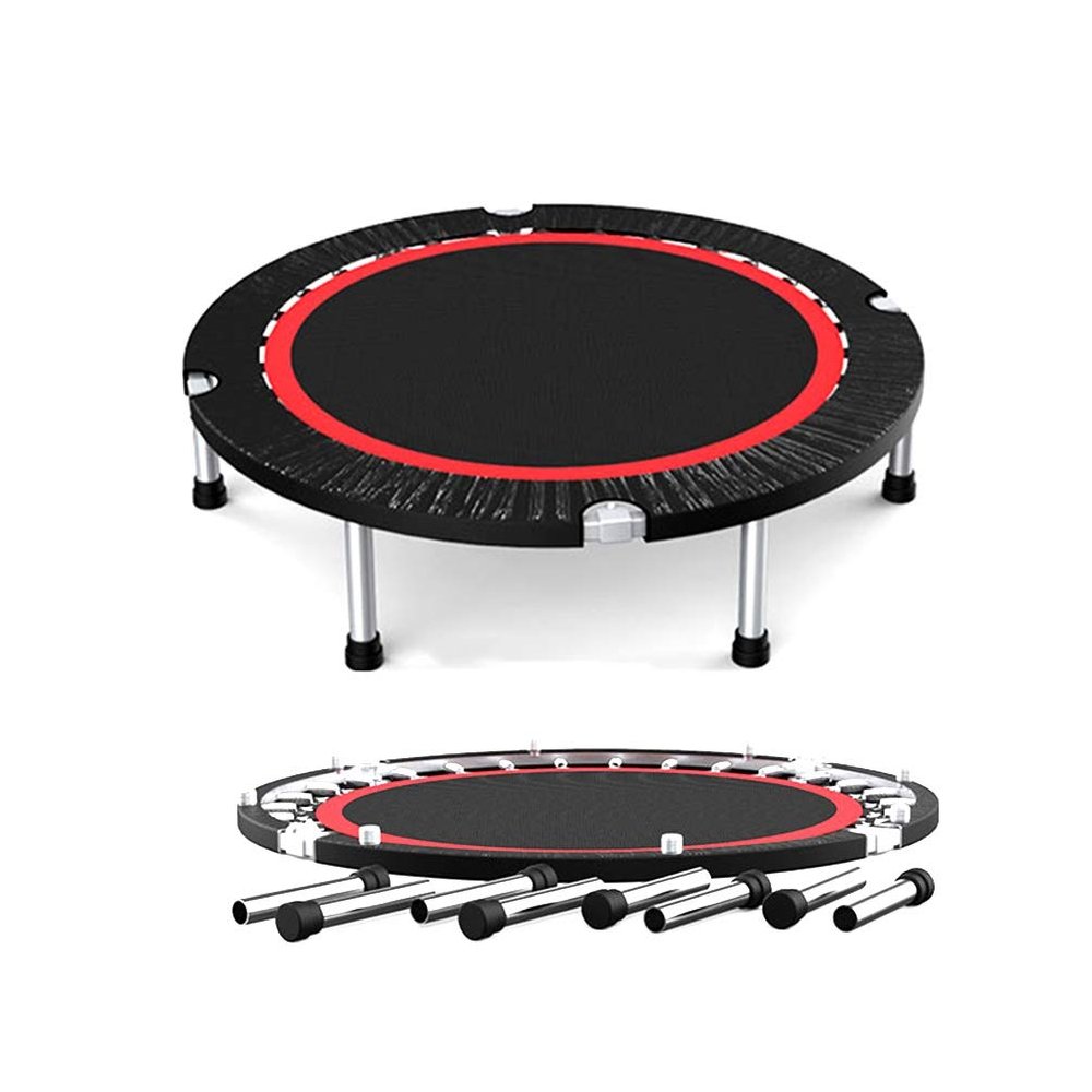Trampoline 40/48 / 50in Folding Trampoline with Mobile Armrests, Foldable Backboard Trampoline Aerobics, 3 Models, Load 300kg (Color : Style1, Size : 50in)