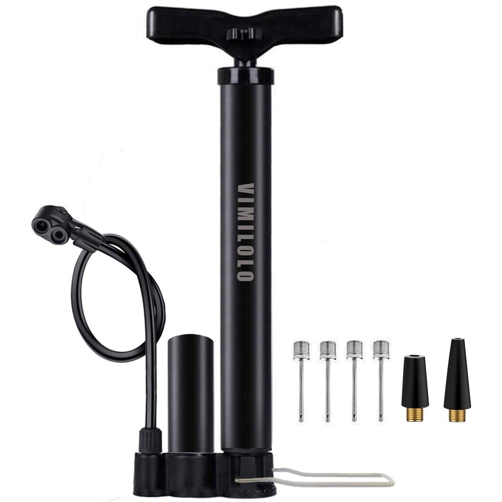 VIMILOLO Bicycle Pump, Bike Floor Pump Inflator for Presta and Schrader Valve Portable Tire Pumps for Ball Bike Pumps