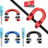Mudder 3 Sets Archery D Loop Compound Bow Metal U Nock D Ring Buckle Release Nocking Loop with Screwdrivers for Hunting Installation Accessories view 1