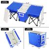 CAIDE-STORE Multi-Function Insulated Beverage Rolling Cooler Warm, Picnic Camping Outdoor w/Table & 2 Portable Foldable Camping Fishing Chair Stool with Carrying Bag (Blue) view 2