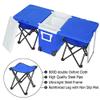 CAIDE-STORE Multi-Function Insulated Beverage Rolling Cooler Warm, Picnic Camping Outdoor w/Table & 2 Portable Foldable Camping Fishing Chair Stool with Carrying Bag (Blue) view 4