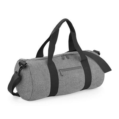 Bagbase Plain Varsity Barrel/Duffel Bag (20 Liters) (One Size) (Gray Marl/Black)
