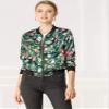 Allegra K Women's Bomber Jacket Satin Long Sleeve Zipper Floral Print Casual Fall Coat with Pocket Winter Outwear Small Dark Green view 4