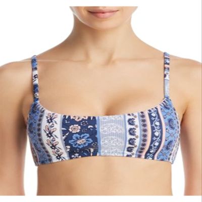 MINKPINK Bounty Scoop Bikini Top (Medium) Blue