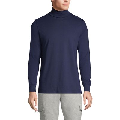 Lands' End Mens Long Sleeve Super-T Turtleneck Radiant Navy Tall XX-Large
