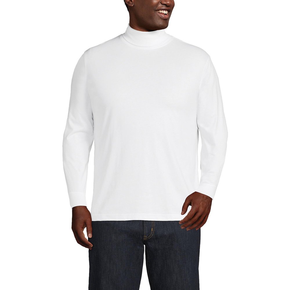 Lands' End Mens Long Sleeve Super-T Turtleneck White Regular XX-Large
