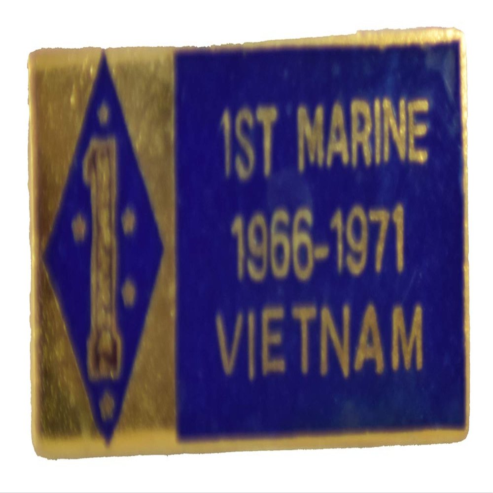 1st Marine Division Vietnam LAPEL PIN OR HAT PIN - Size 1 1/8" - VETERAN OWNED BUSINESS