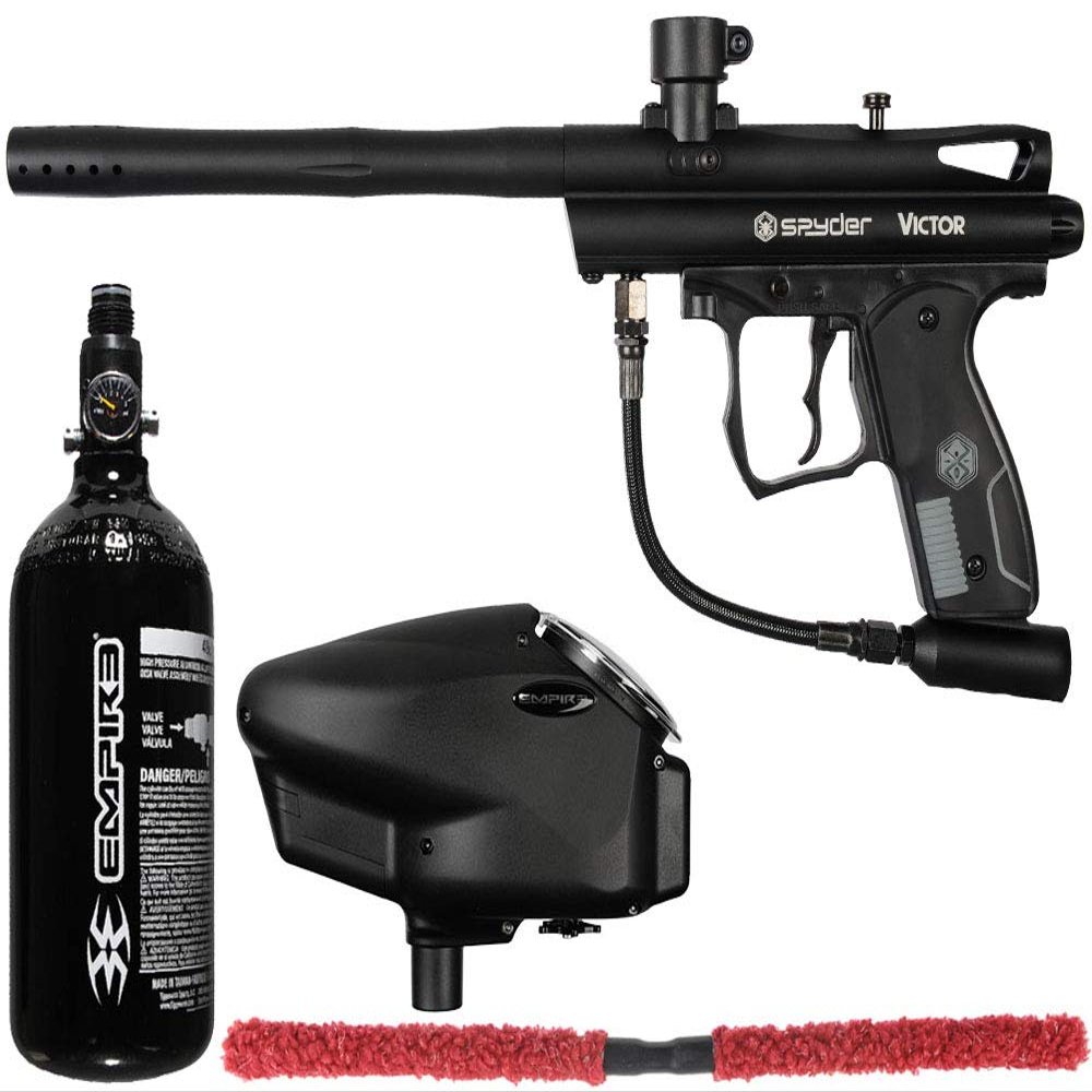 Action Village Kingman Spyder Victor Core Paintball Gun Package Kit (Diamond Black)