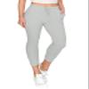 ALWAYS Womens 7/8 Length Ribbed Jogger Sweatpants - Rib Knit Winter Warm Stretch Pants with Pockets Grey XL view 3