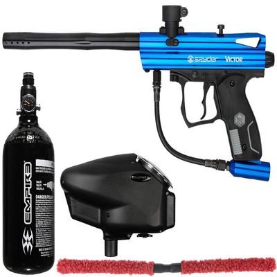 Action Village Kingman Spyder Victor Core Paintball Gun Package Kit (Gloss Blue)