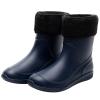 ANUFER Men's Mid-Calf Snow Rain Boots Outdoor Waterproof Gardening Farm Boots with Removable Fluff Lining Blue SN01622 US7.5