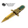 Wild Turkey Handmade Collection Two Tone Color Coated Folding Knife| Outdoor Survival Pocket Knife | Small one-Hand Knife Made of Stainless Steel Blade (5114GD-AM) view 2