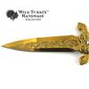 Wild Turkey Handmade Collection Two Tone Color Coated Folding Knife| Outdoor Survival Pocket Knife | Small one-Hand Knife Made of Stainless Steel Blade (5114GD-AM) view 3