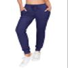 ALWAYS Womens Ribbed Jogger Sweatpants - Rib Knit Winter Warm Stretch Pants with Pockets Navy 2XL view 1