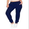 ALWAYS Womens Ribbed Jogger Sweatpants - Rib Knit Winter Warm Stretch Pants with Pockets Navy 2XL view 2