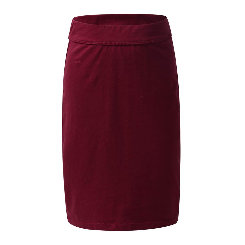 Alvivi Kids Girls Elastic Waist Pencil Skirts Lycra StretchyMidi Bodycon Skirts Modest Knee Length Straight Skirt Burgundy 4
