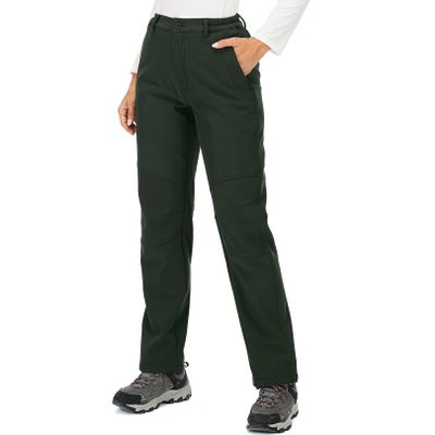 Toomett Womens Snow Pants Winter Fleece Lined Waterproof Soft Shell Insulated Outdoor Camping Travel ski Pants,5022,Army Green,18