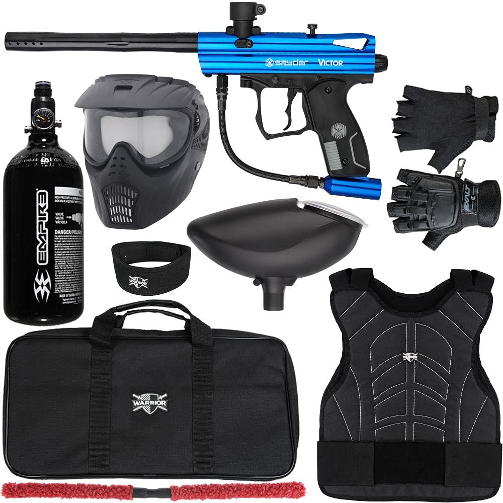 Action Village Kingman Spyder Victor Protector Paintball Gun Package Kit Protector 1 (Gloss Blue, Glove Size - Large/X-Large)