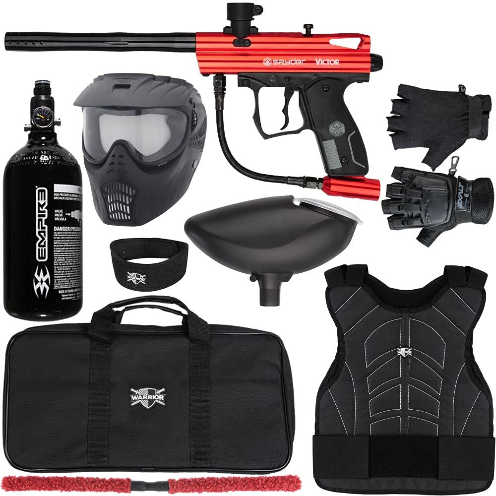 Action Village Kingman Spyder Victor Protector Paintball Gun Package Kit Protector 1 (Gloss Red, Glove Size - Large/X-Large)