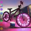 TINANA 2 Tire Pack LED Bike Wheel Lights Ultra Bright Waterproof Bicycle Spoke Lights Cycling Decoration Safety Warning Tire Strip Light for Kids Adults Night Riding (Pink 2pack) view 1