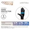 Copper Fit Guardwell Gloves Full Finger Hand Protection, X-Large, Black view 3