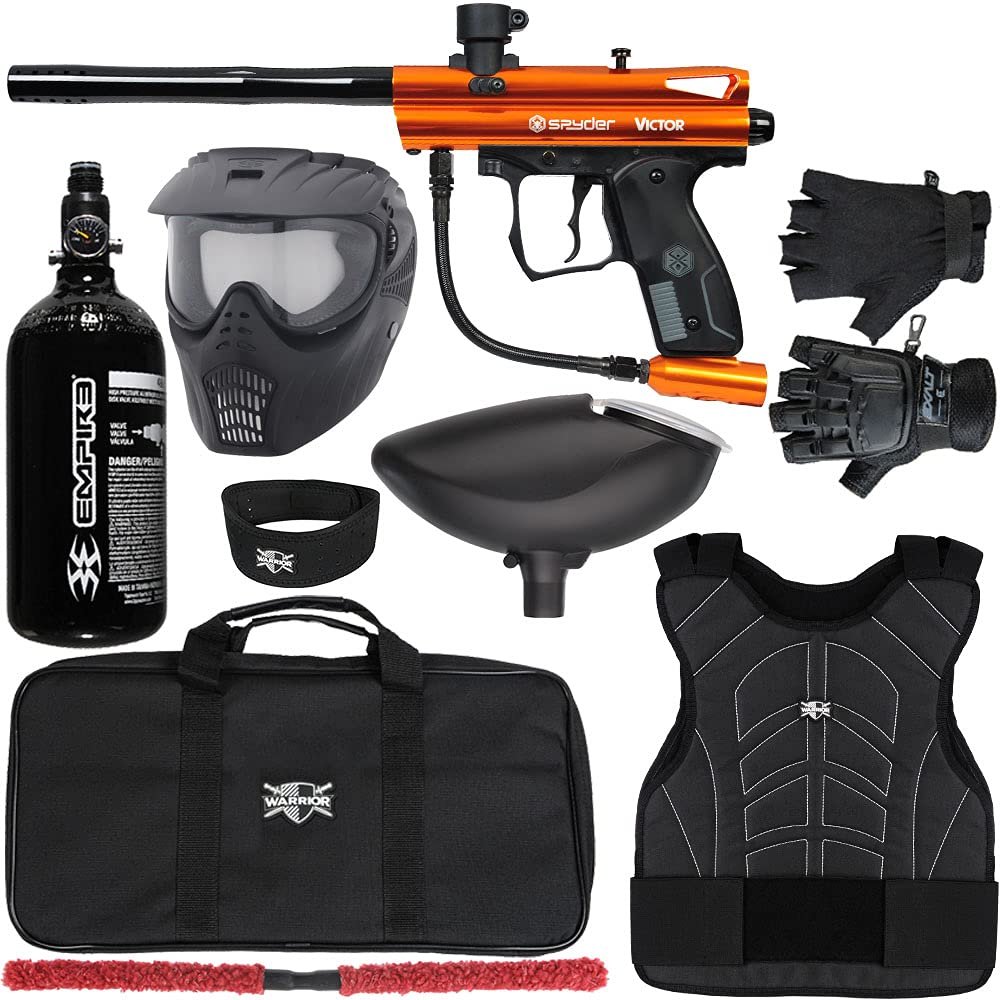 Action Village Kingman Spyder Victor Protector Paintball Gun Package Kit Protector 1 (Gloss Orange, Glove Size - Small/Medium)