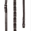 Exion Double Laced Leather Horse Reins  5/8" (16mm) English Riding Reins with Criss-Cross Grip  Vegetable-Tanned Leather with Stainless Steel Buckles  Dressage & Jumping view 2