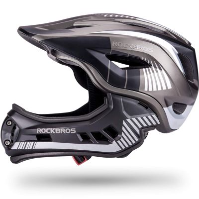 ROCKBROS Kids Full Face Helmet Kids Bike Helmets Lightweight Toddler Mountain Bike Helmet Detachable for MTB BMX Skating Cycling Scooter Safety Bicycle Helmets for Youth Child Boys Girls Ages 3-16