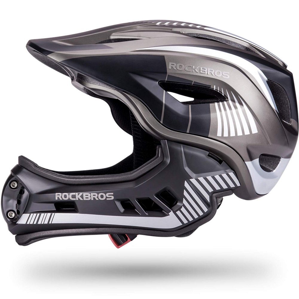 ROCKBROS Kids Full Face Helmet Kids Bike Helmets Lightweight Toddler Mountain Bike Helmet Detachable for MTB BMX Skating Cycling Scooter Safety Bicycle Helmets for Youth Child Boys Girls Ages 3-16