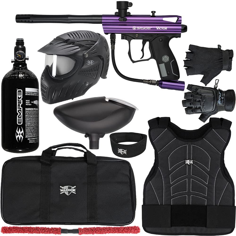 Action Village Kingman Spyder Victor Protector Paintball Gun Package Kit Protector 2 (Gloss Purple, Glove Size - Large/X-Large)