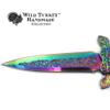 Wild Turkey Handmade Collection Two Tone Color Coated Folding Knife| Outdoor Survival Pocket Knife | Small one-Hand Knife Made of Stainless Steel Blade (5114RB-AM) view 3
