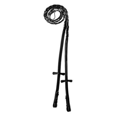 Exion Double Laced Leather Horse Reins 5/8" (16mm) English Riding Reins with Criss-Cross Grip Vegetable-Tanned Leather with Stainless Steel Buckles Dressage & Jumping