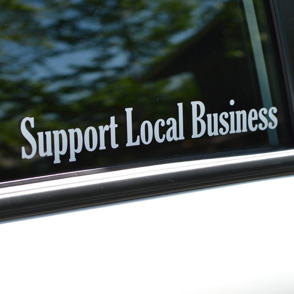 Support Local Business Decal, Vinyl Windshield/Window Die Cut Sticker