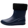 ANUFER Men's Mid-Calf Snow Rain Boots Outdoor Waterproof Gardening Farm Boots with Removable Fluff Lining Blue SN01622 US9 view 3