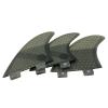 UPSURF Fibreglass Surfboard Fins M Size Thruster Double Tabs Fins Style (3 Fins) by Choose Color (Grey G7) view 1