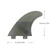 UPSURF Fibreglass Surfboard Fins M Size Thruster Double Tabs Fins Style (3 Fins) by Choose Color (Grey G7) view 3