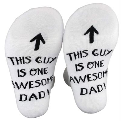 Father's Day Gifts Lettering Novelty Funny Cotton Socks For Mom and Dad (one size(fits for US6-14), white Dad)