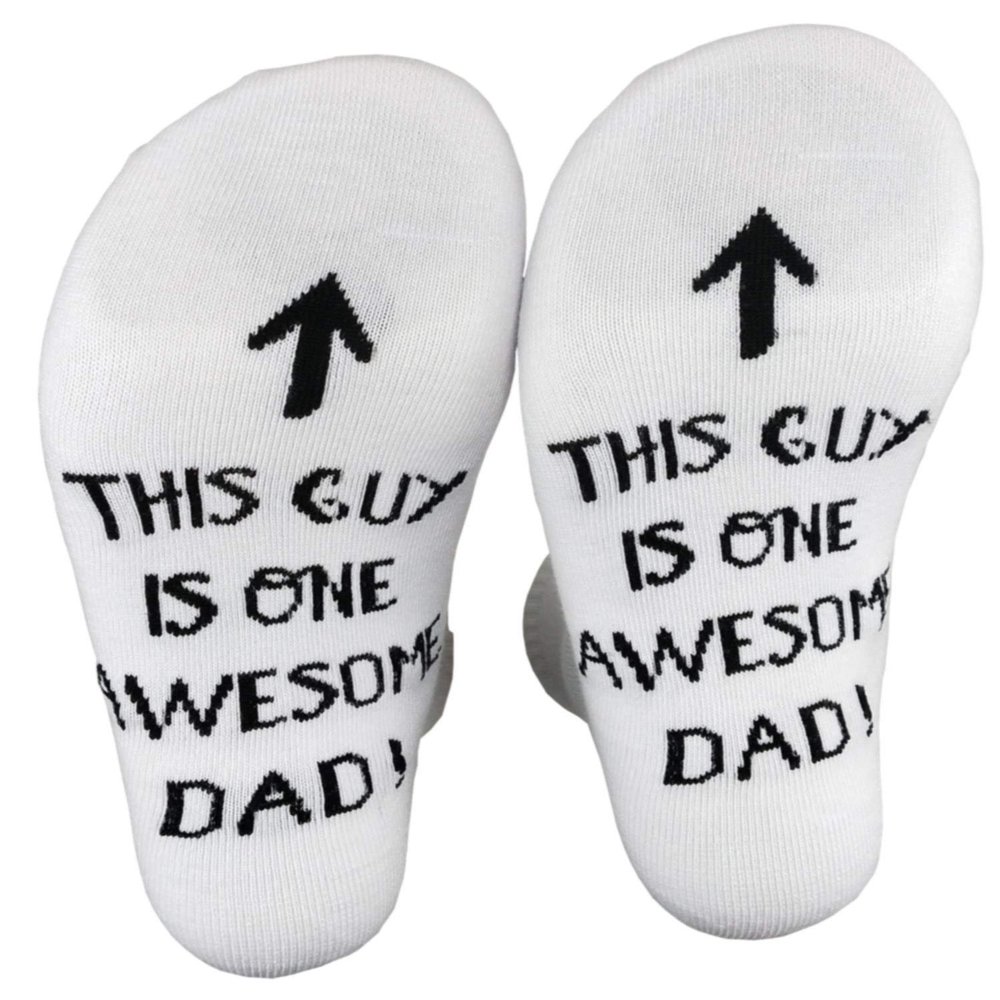 Father's Day Gifts Lettering Novelty Funny Cotton Socks For Mom and Dad (one size(fits for US6-14), white Dad)