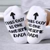 Father's Day Gifts Lettering Novelty Funny Cotton Socks For Mom and Dad (one size(fits for US6-14), white Dad) view 3