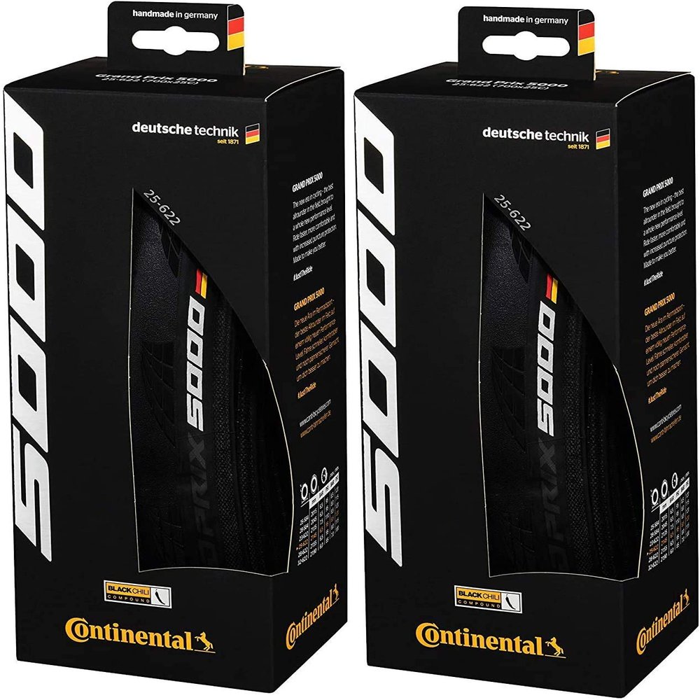 Continental Grand Prix 5000 650B X 25 Black-BW + Black Chili 2-Count
