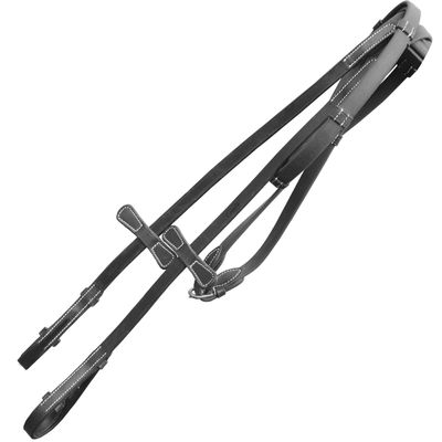 Exion Ultra Soft Leather Plain Rubber Reins with Hand Stops | Durable Equestrian Reins for Grip and Control