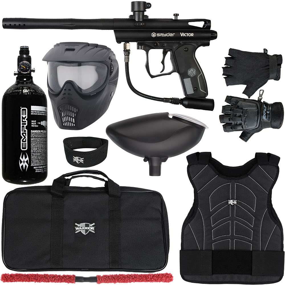 Action Village Kingman Spyder Victor Protector Paintball Gun Package Kit Protector 1 (Diamond Black, Glove Size - Small/Medium)