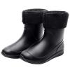 ANUFER Men's Mid-Calf Snow Rain Boots Outdoor Waterproof Gardening Farm Boots with Removable Fluff Lining Black SN01622 US7.5