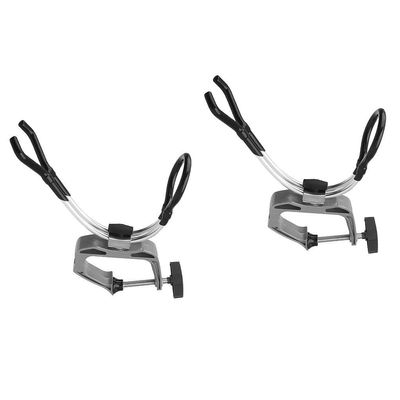Inzopo 2 Pieces Heavy Duty Fishing Rod Pole Rest Boat Dock Rail Mounted Clamp On Grip Holder