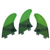 UPSURF Fibreglass Surfboard Fins M Size Thruster Double Tabs Fins Style (3 Fins) by Choose Color (Green G7) view 2