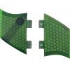 UPSURF Fibreglass Surfboard Fins M Size Thruster Double Tabs Fins Style (3 Fins) by Choose Color (Green G7) view 4