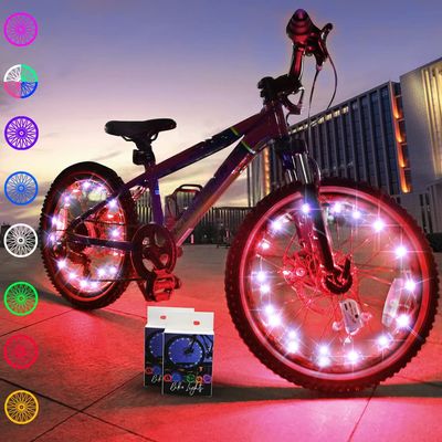 TINANA 2 Tire Pack LED Bike Wheel Lights Ultra Bright Waterproof Bicycle Spoke Lights Cycling Decoration Safety Warning Tire Strip Light for Kids Adults Night Riding (red 2pack)