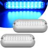 HUSUKU SOOP3 mini Blue 50W 27LED Waterproof Stainless Steel Transom Led Light, High-Intensity Marine Led Underwater Lights (2 pcs) view 1