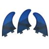 UP SURF Fibreglass Surfboard Fins M Size Thruster Double Tabs Fins Style (3 Fins) by Choose Color (Blue G7) view 2