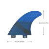 UP SURF Fibreglass Surfboard Fins M Size Thruster Double Tabs Fins Style (3 Fins) by Choose Color (Blue G7) view 3